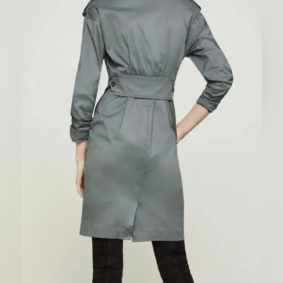BCBG Maxazria Long Sleeve Trench Dress Castor Grey Size Large - Picture 2 of 11